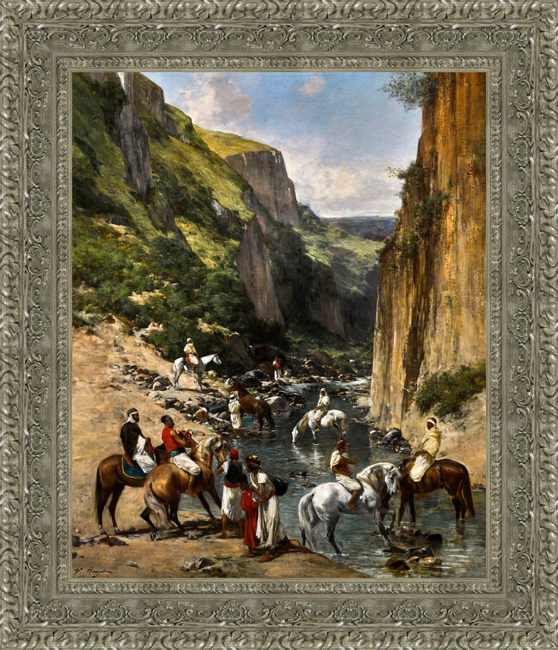 Riders In A Ravine – Victor Pierre Huguet, c. 1875