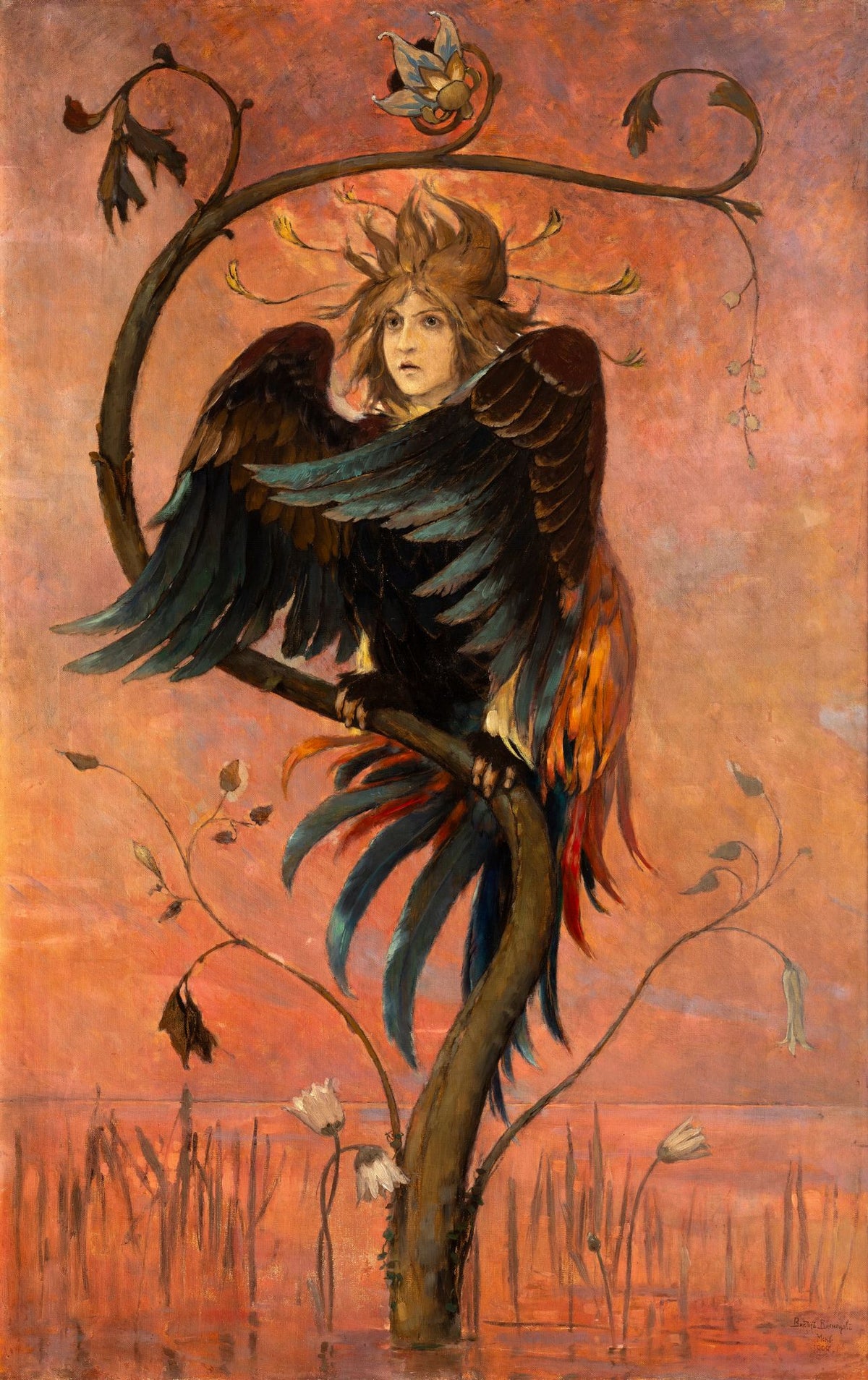 The Bird Gamayun – Viktor Vasnetsov, 1897, framed