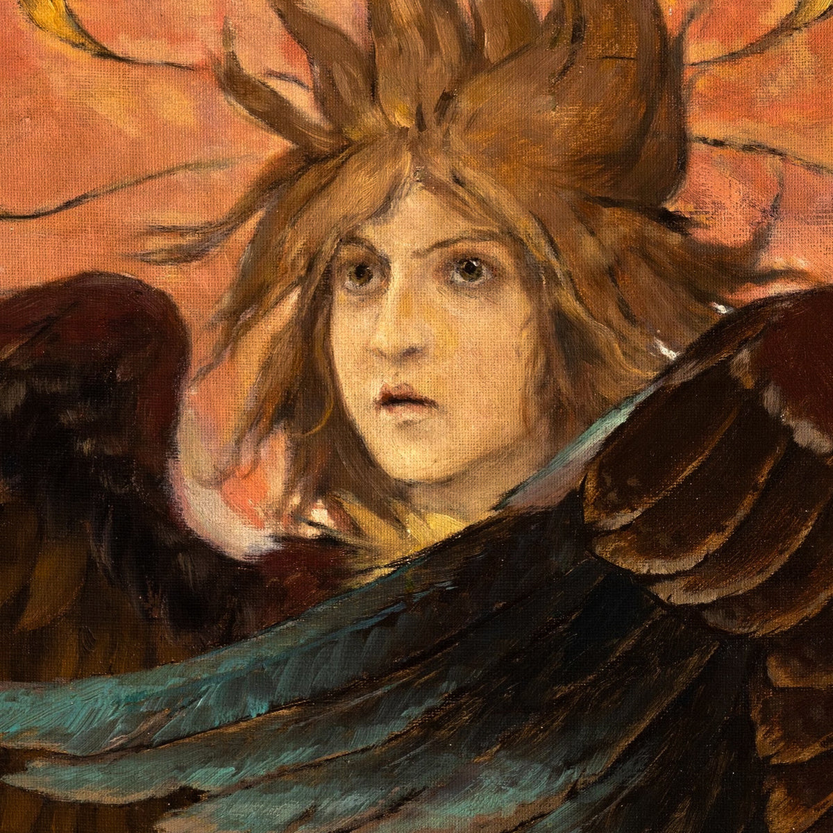 The Bird Gamayun – Viktor Vasnetsov, 1897, print detail at full resolution