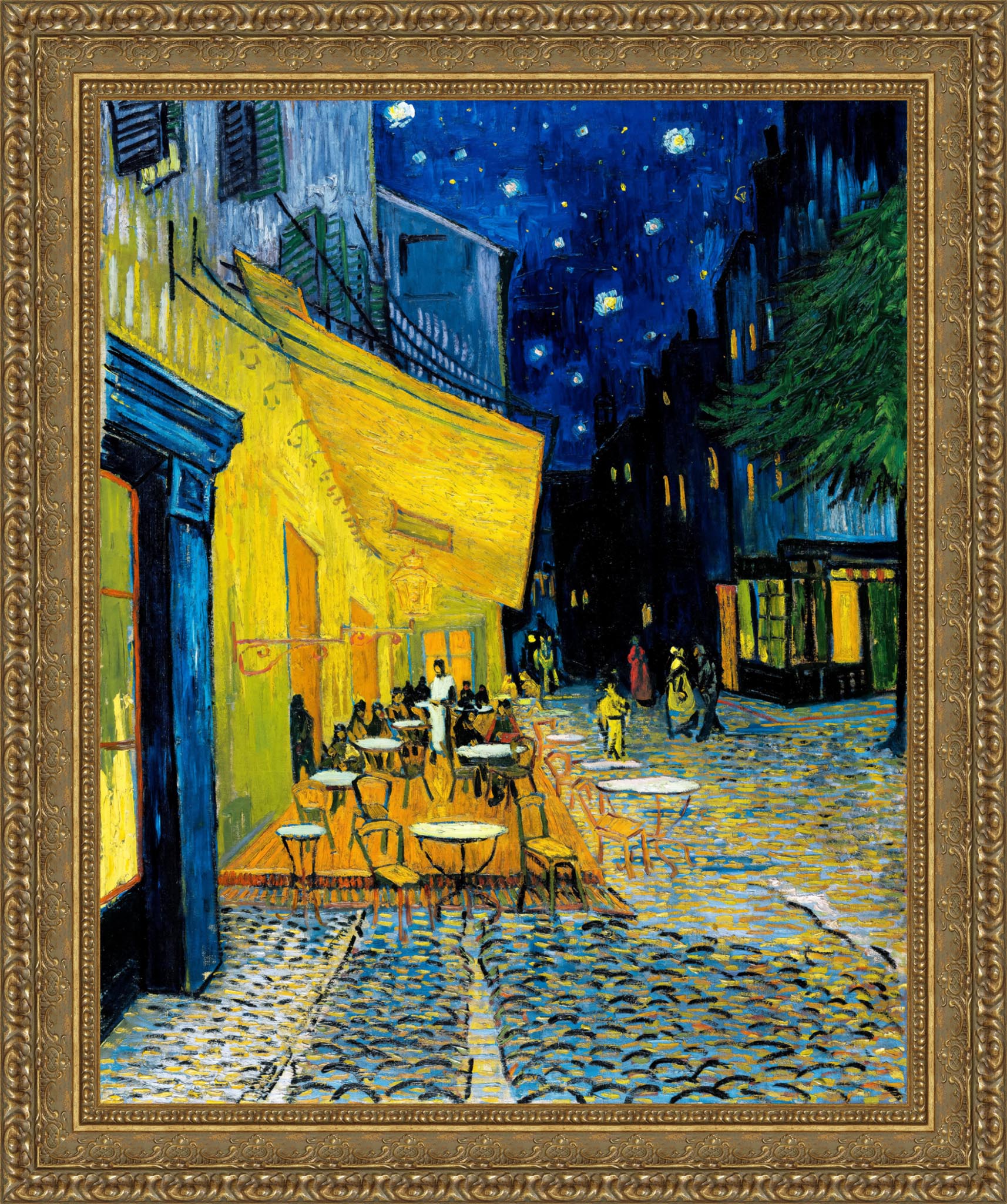Café Terrace at Night by Vincent van Gogh — Framed Giclee Canvas Print | Canvas Classics