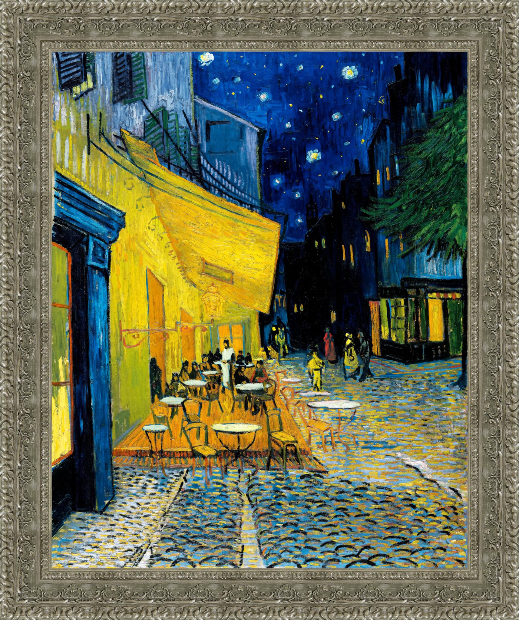Café Terrace at Night by Vincent van Gogh — Framed Giclee Canvas Print | Canvas Classics