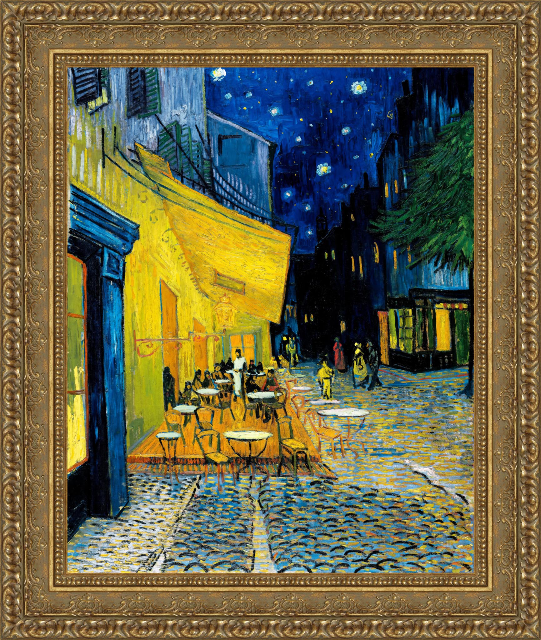 Café Terrace at Night by Vincent van Gogh — Framed Giclee Canvas Print | Canvas Classics