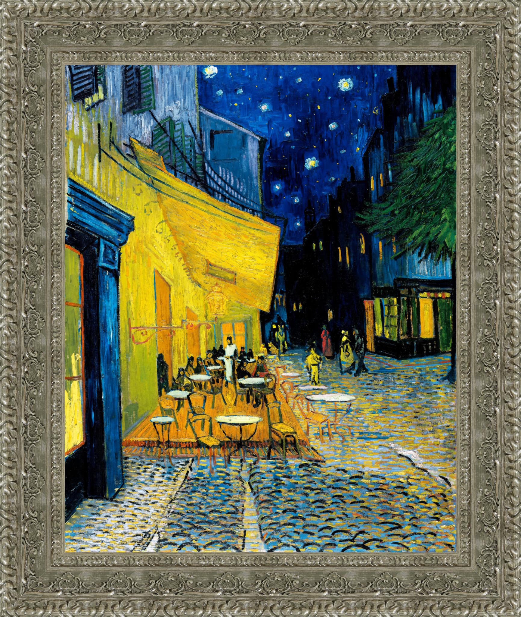 Café Terrace at Night by Vincent van Gogh — Framed Giclee Canvas Print | Canvas Classics