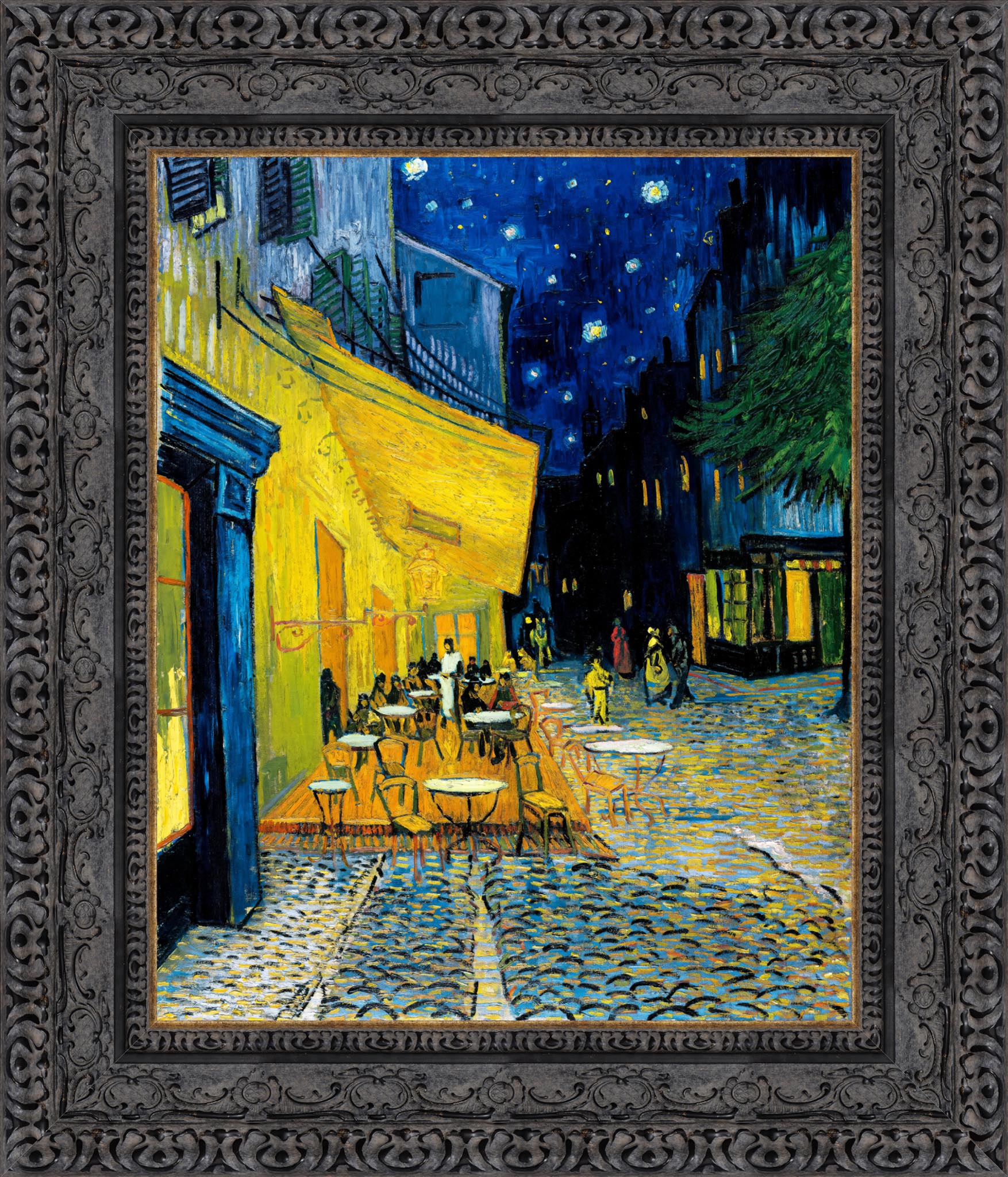 Café Terrace at Night by Vincent van Gogh — Framed Giclee Canvas Print | Canvas Classics