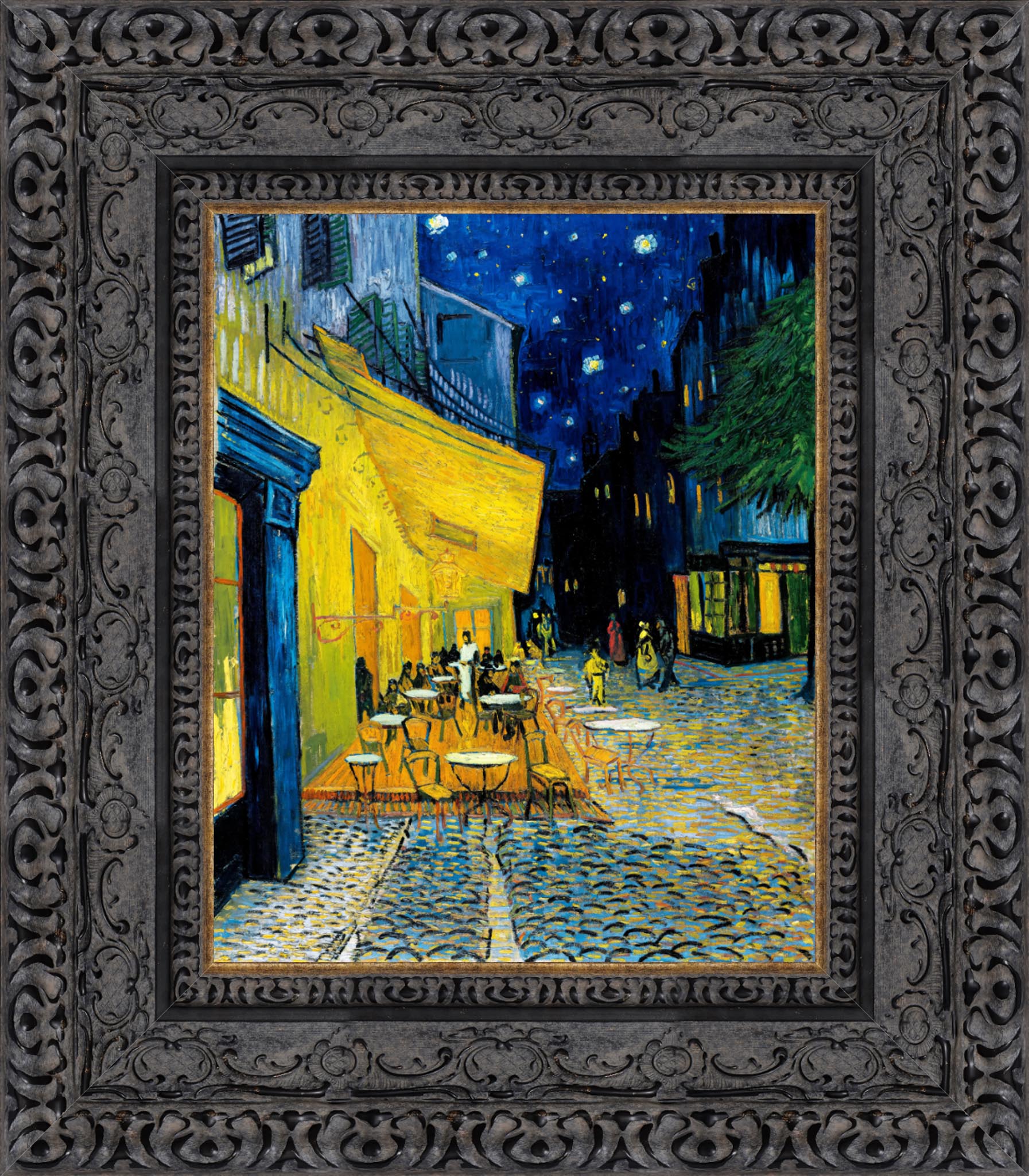 Café Terrace at Night by Vincent van Gogh — Framed Giclee Canvas Print | Canvas Classics