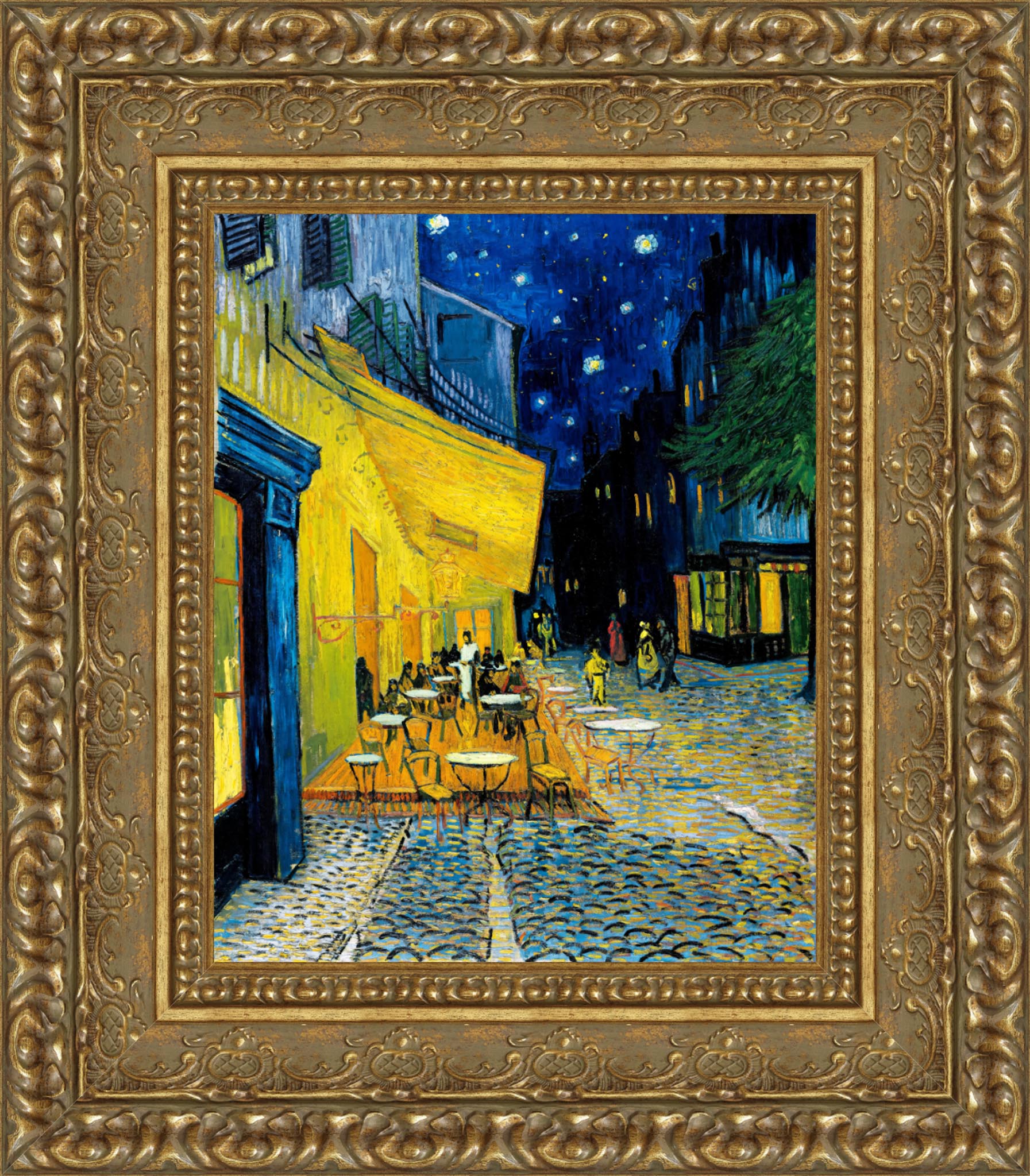 Café Terrace at Night by Vincent van Gogh — Framed Giclee Canvas Print | Canvas Classics