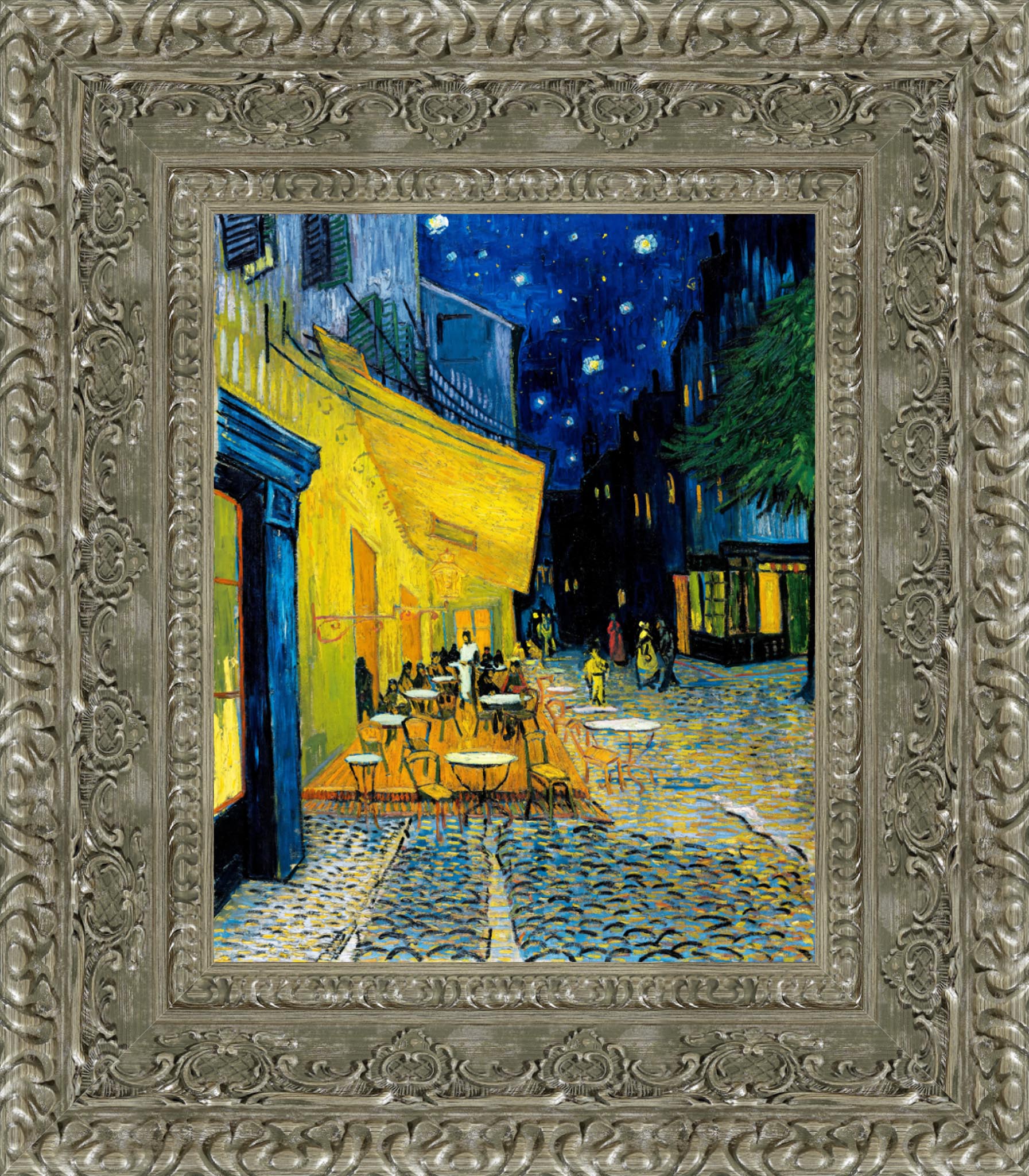 Café Terrace at Night by Vincent van Gogh — Framed Giclee Canvas Print | Canvas Classics