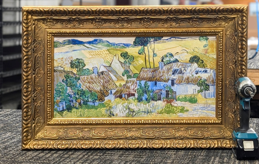 Farms near Auvers by Vincent van Gogh — Framed Giclee Canvas Print | Canvas Classics