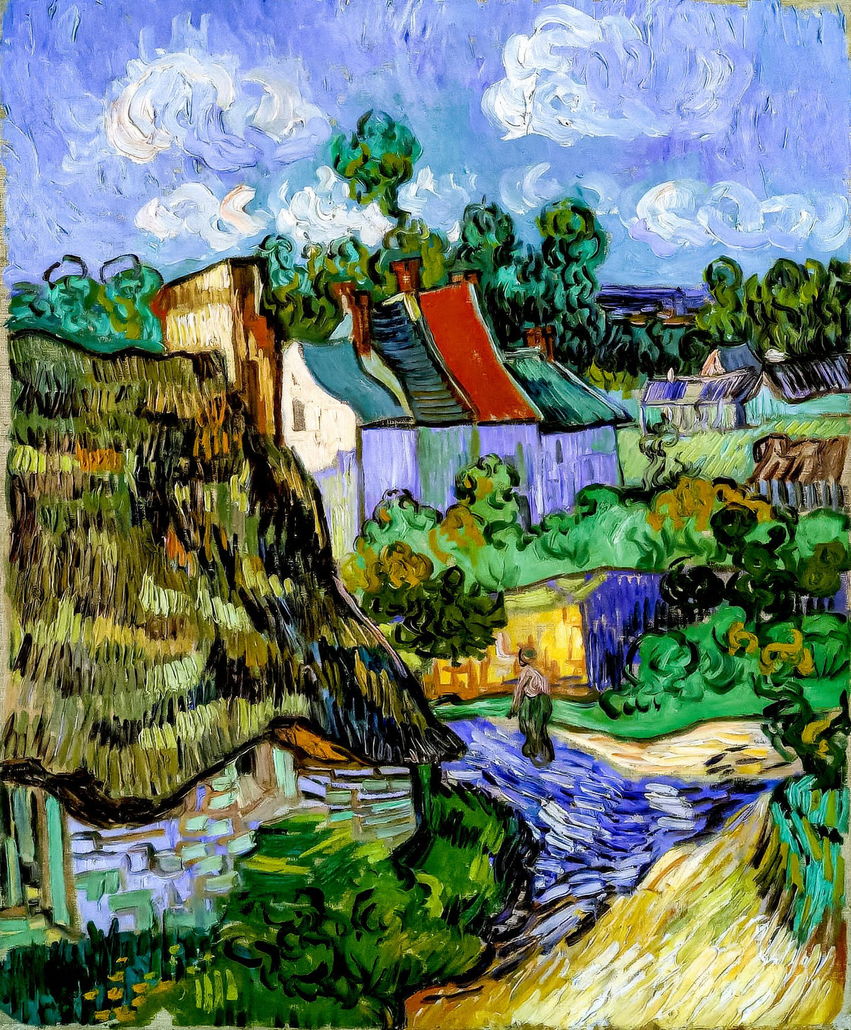 Houses at Auvers – Vincent van Gogh, 1890, framed