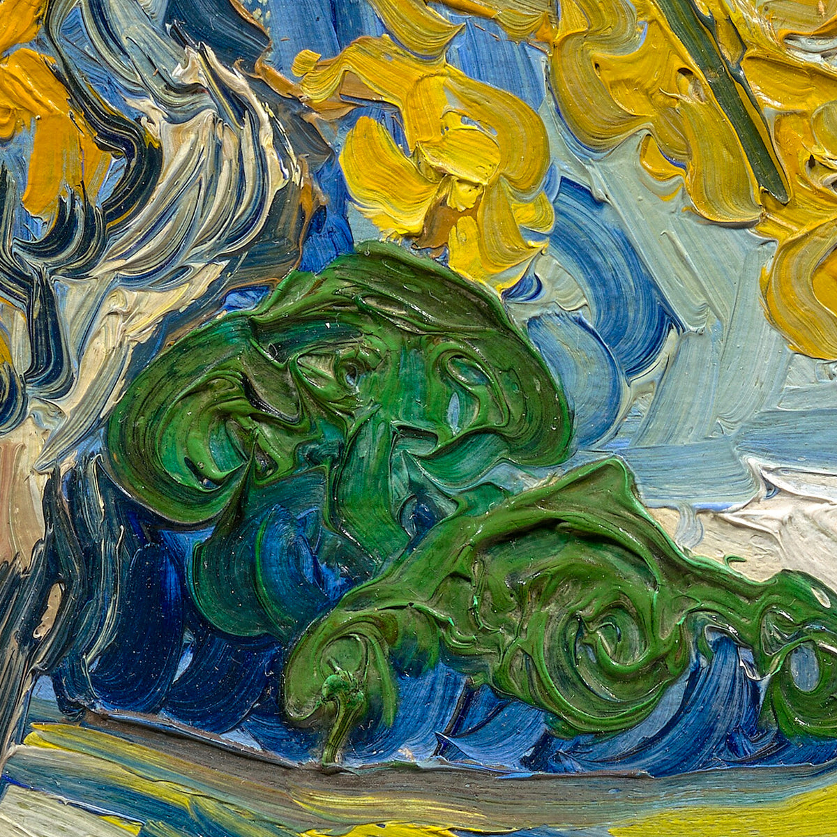 The Mulberry Tree – Vincent van Gogh, 1889, print detail at full resolution