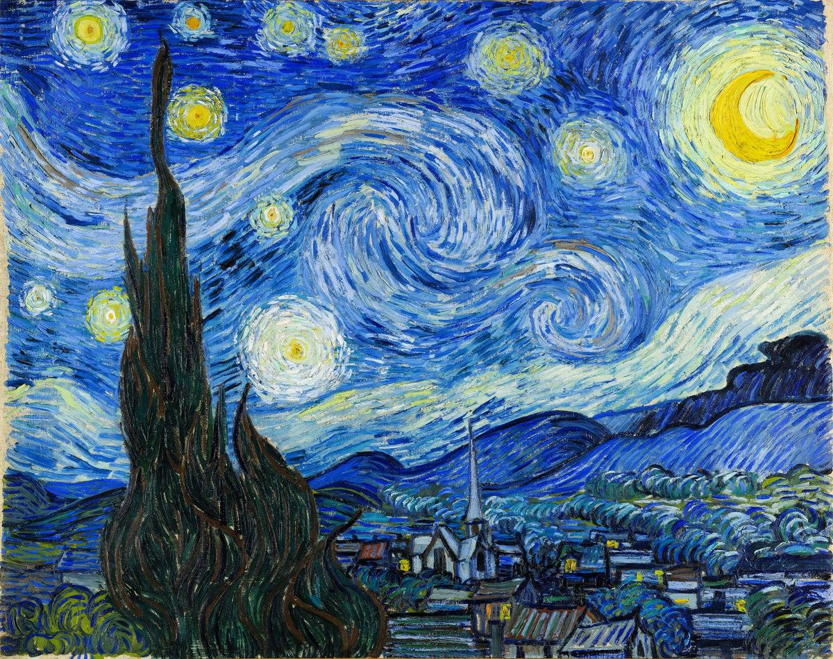The Starry Night – Vincent van Gogh, 1889, framed