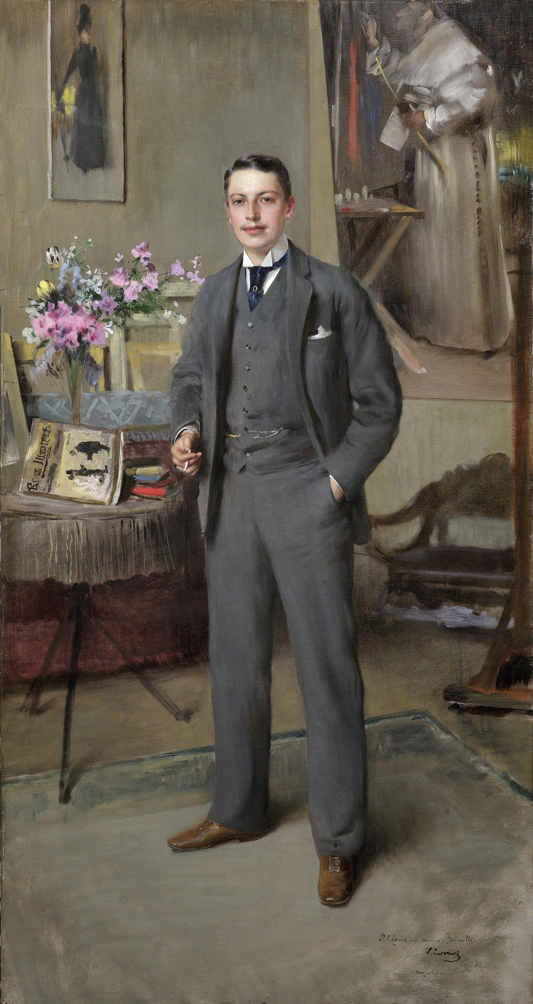 Portrait of a Young Gentleman – Vittorio Matteo Corcos, 1892, framed