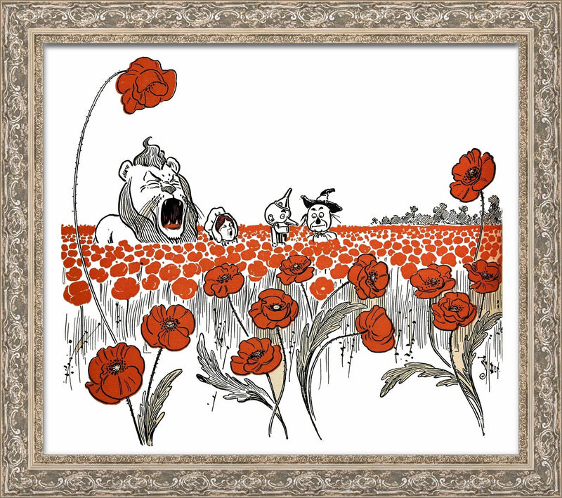 The Cowardly Lion in the Poppy Field – W. W. Denslow, 1900