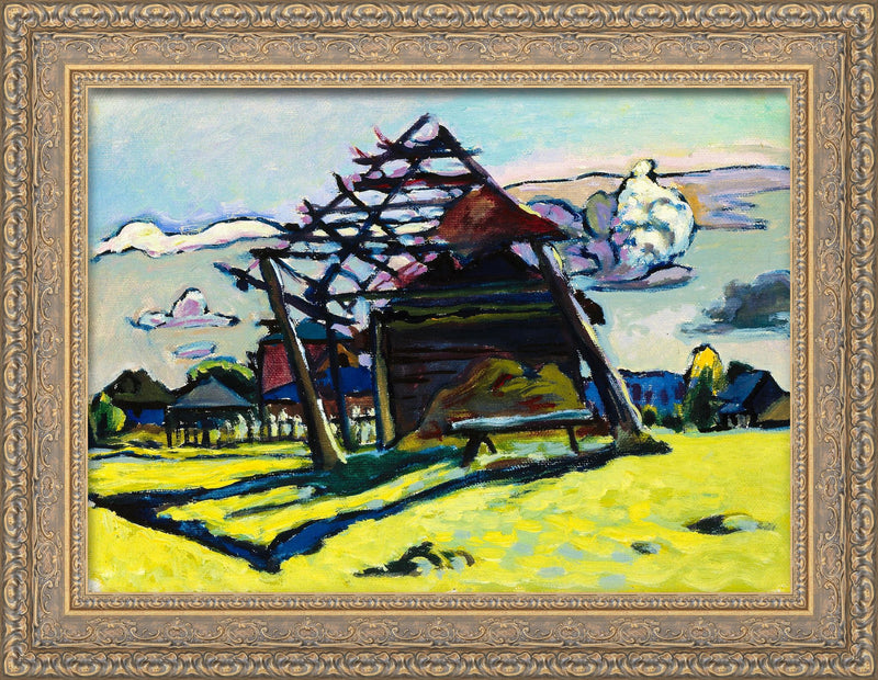 Akhtyrka: Framework for a Haystack and Farm – Wassily Kandinsky, 1917