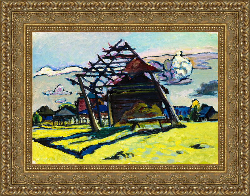 Akhtyrka: Framework for a Haystack and Farm – Wassily Kandinsky, 1917
