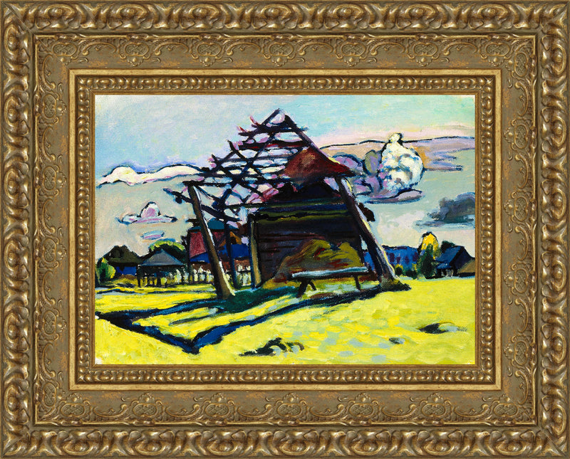 Akhtyrka: Framework for a Haystack and Farm – Wassily Kandinsky, 1917