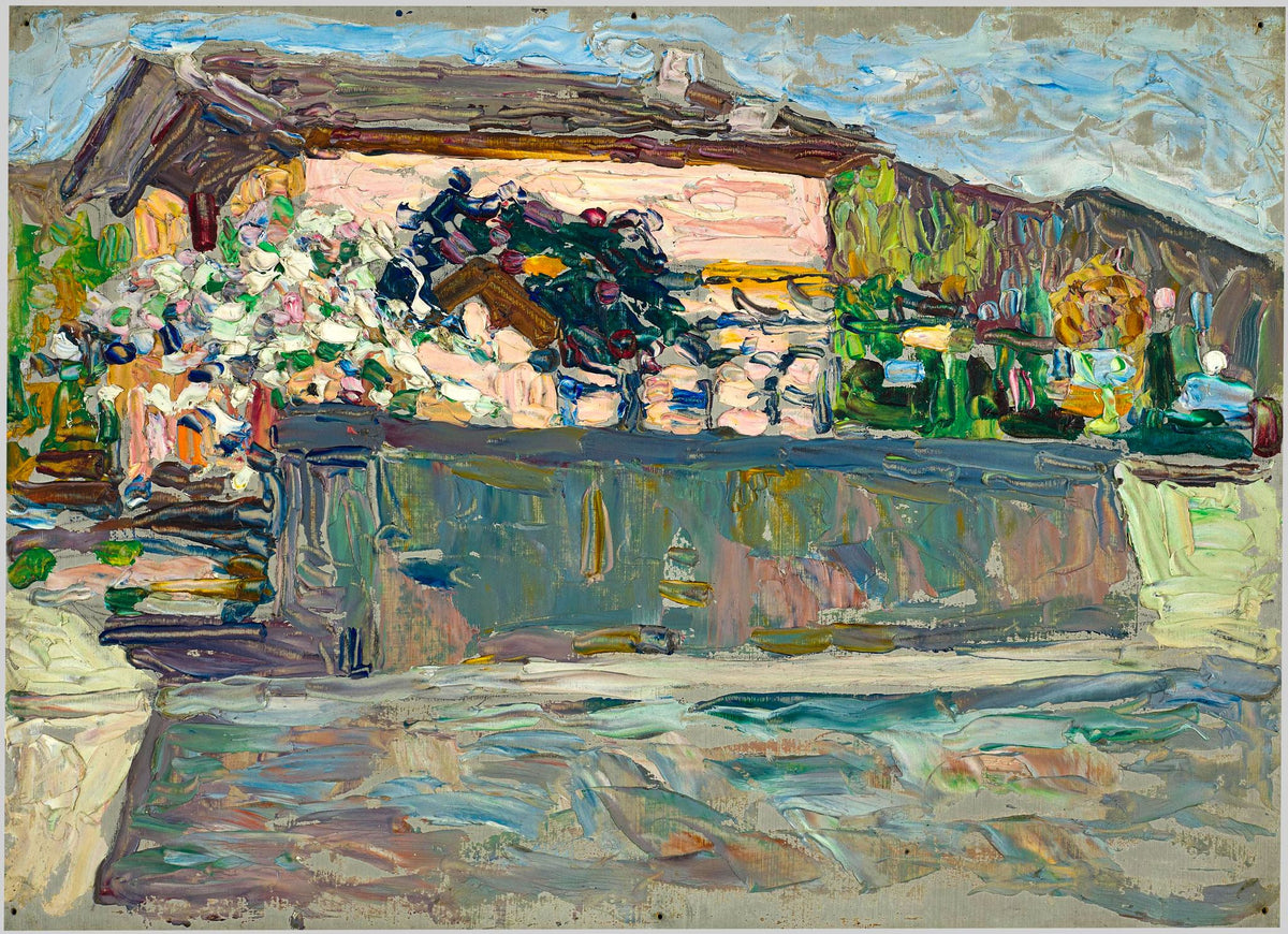 Spring, Near Augsburg (Frühling, Umgebung von Augsburg) – Wassily Kandinsky, 1902, framed
