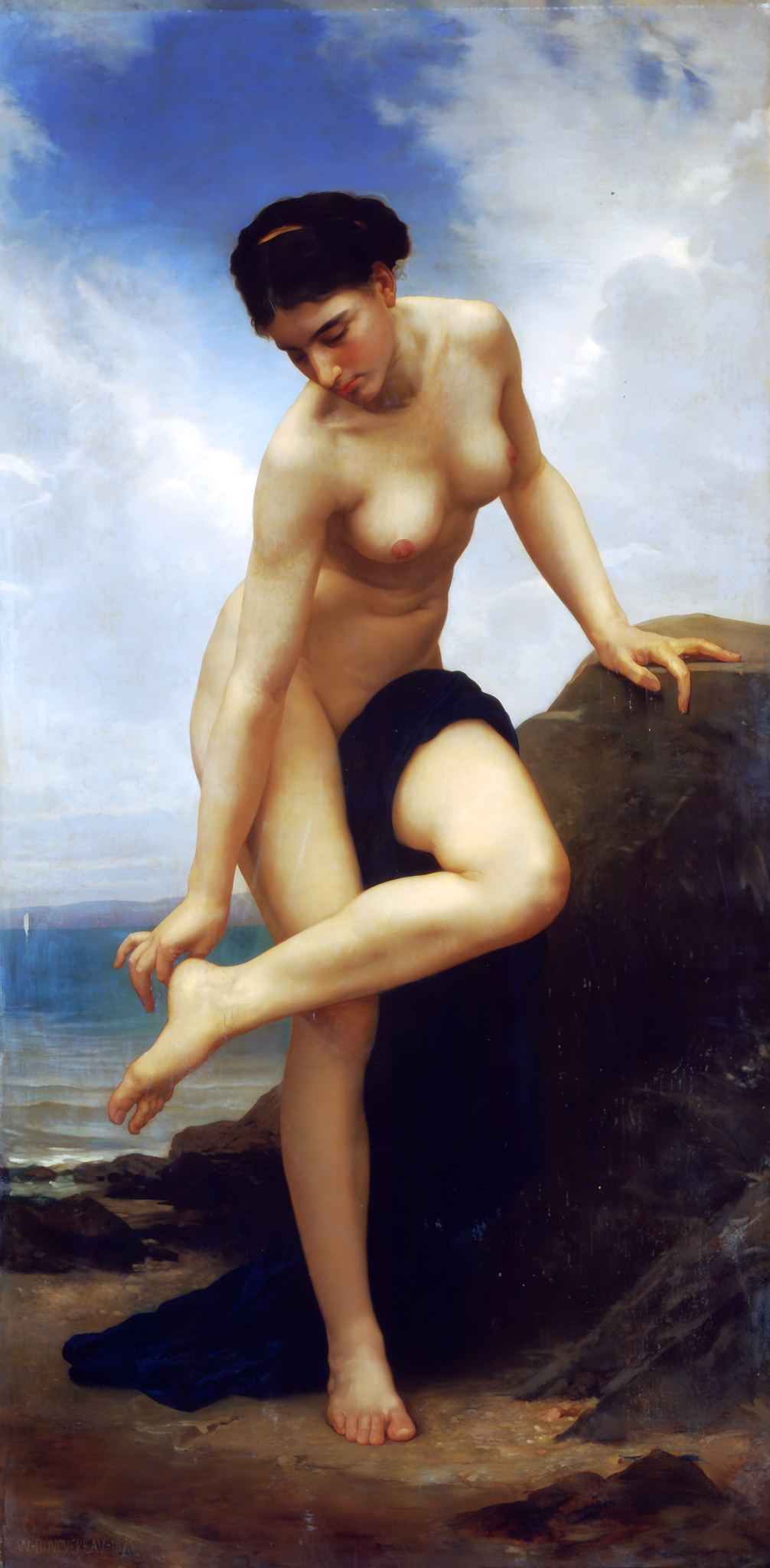 After the Bath – William-Adolphe Bouguereau, 1875, framed