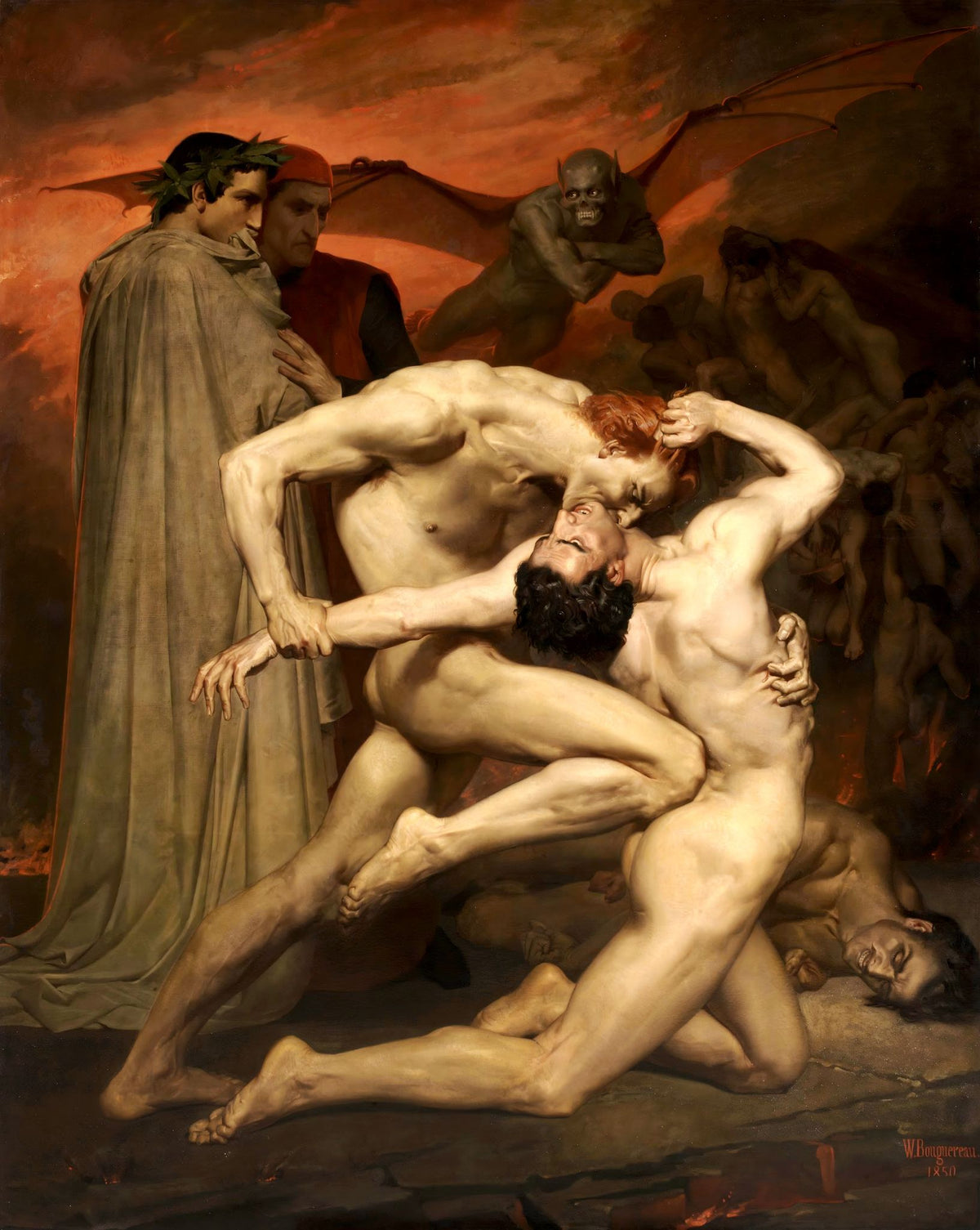 Dante and Virgile – William-Adolphe Bouguereau, 1850, framed