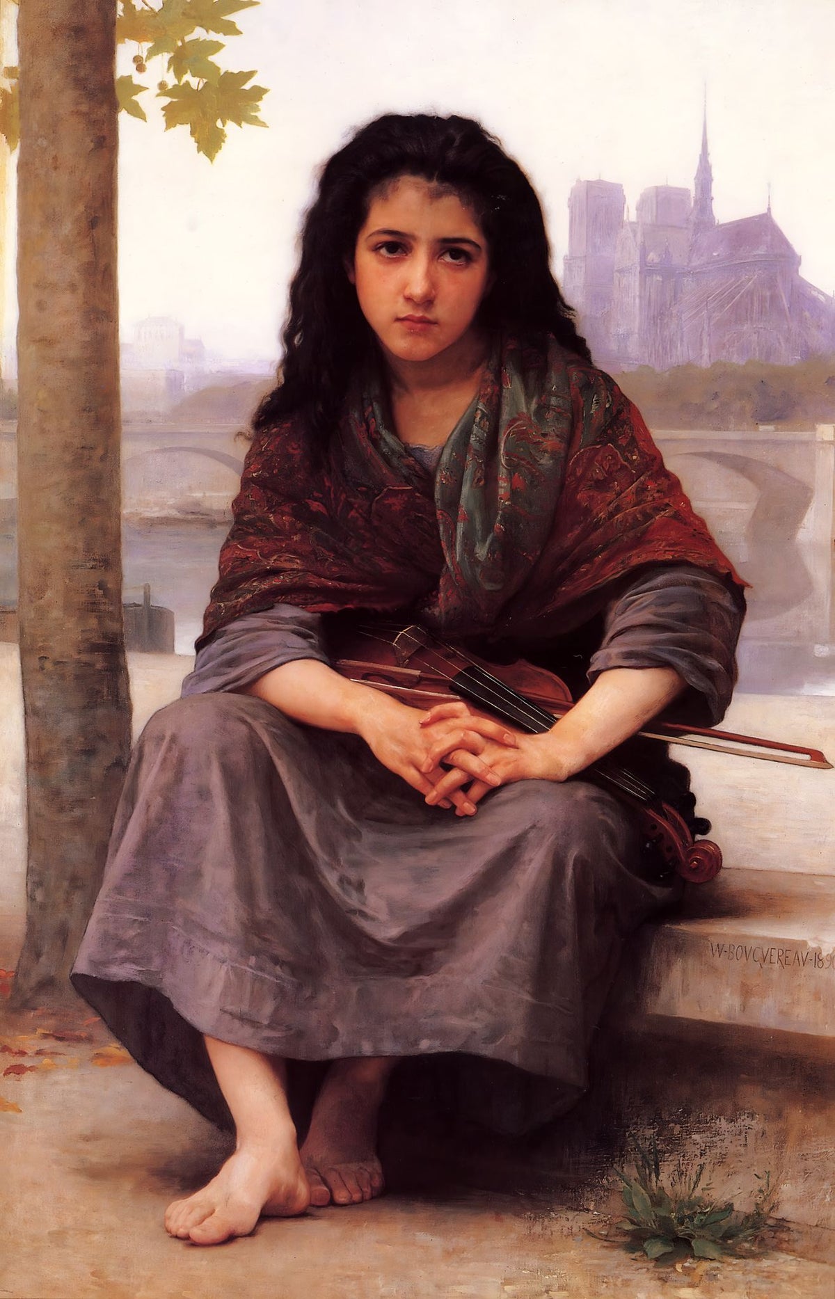 The Bohemian – William-Adolphe Bouguereau, 1890, framed