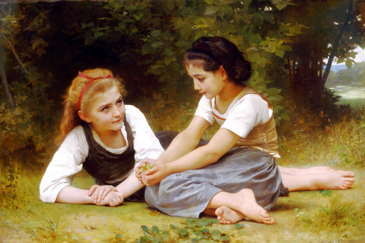 The Nut Gatherers – William-Adolphe Bouguereau, 1882, framed