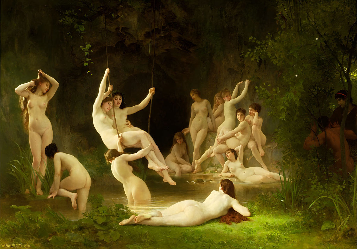 The Nymphaeum – William-Adolphe Bouguereau, 1878, framed