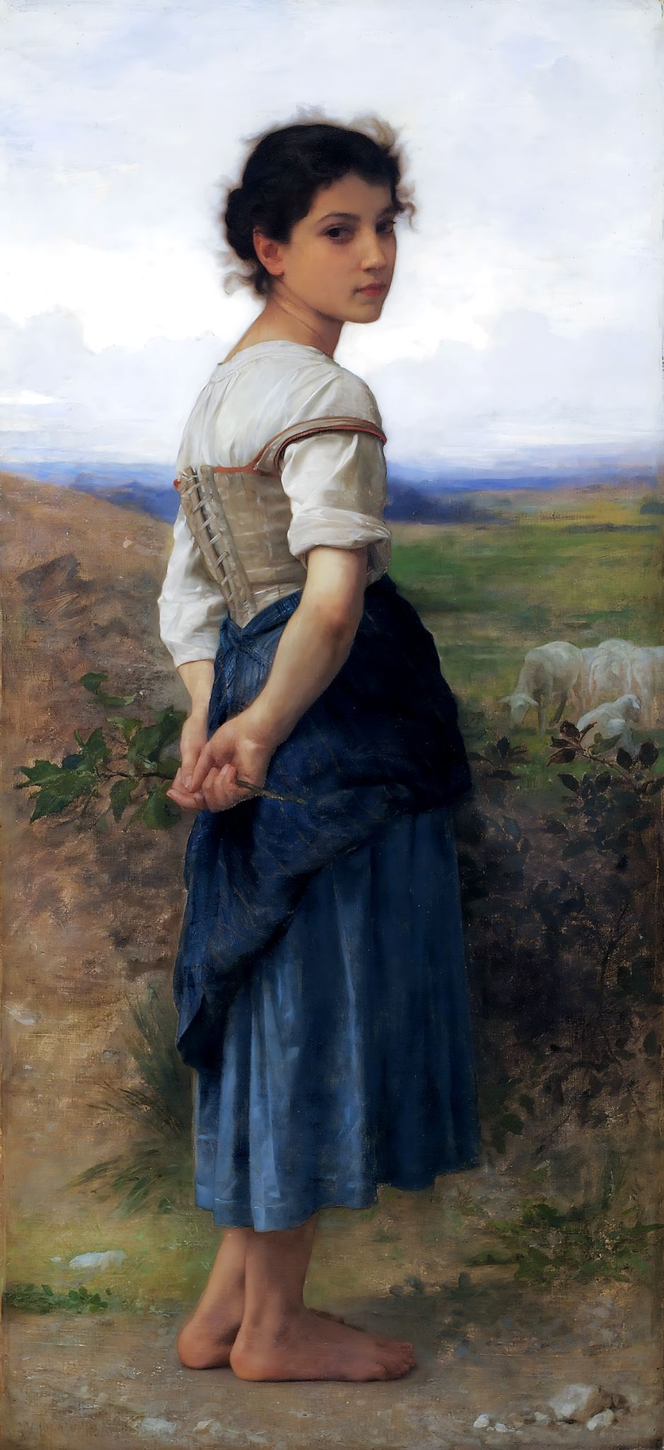 The Young Shepherdess – William-Adolphe Bouguereau, 1885, framed