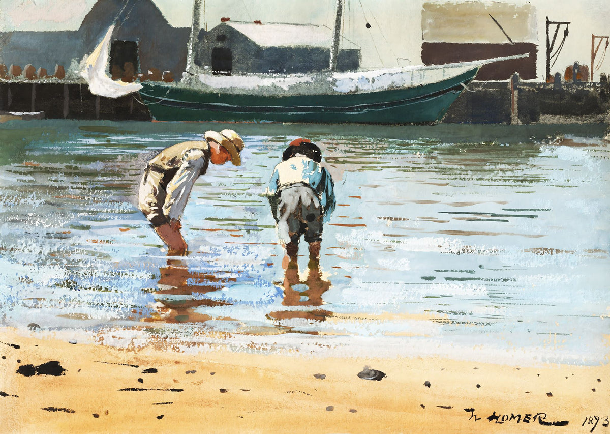 Boys Wading – Winslow Homer, 1873, framed