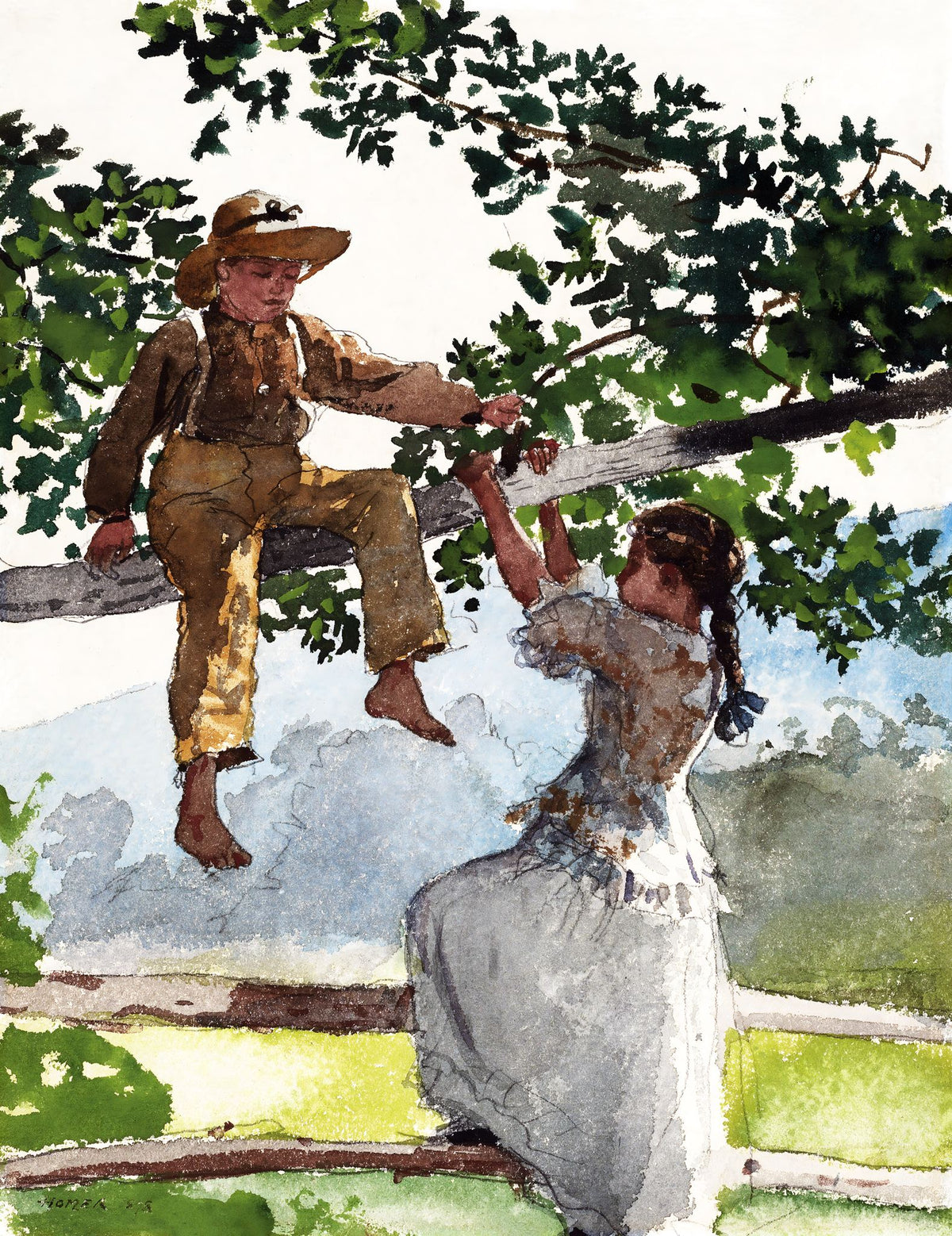 On the Fence – Winslow Homer, 1878, framed