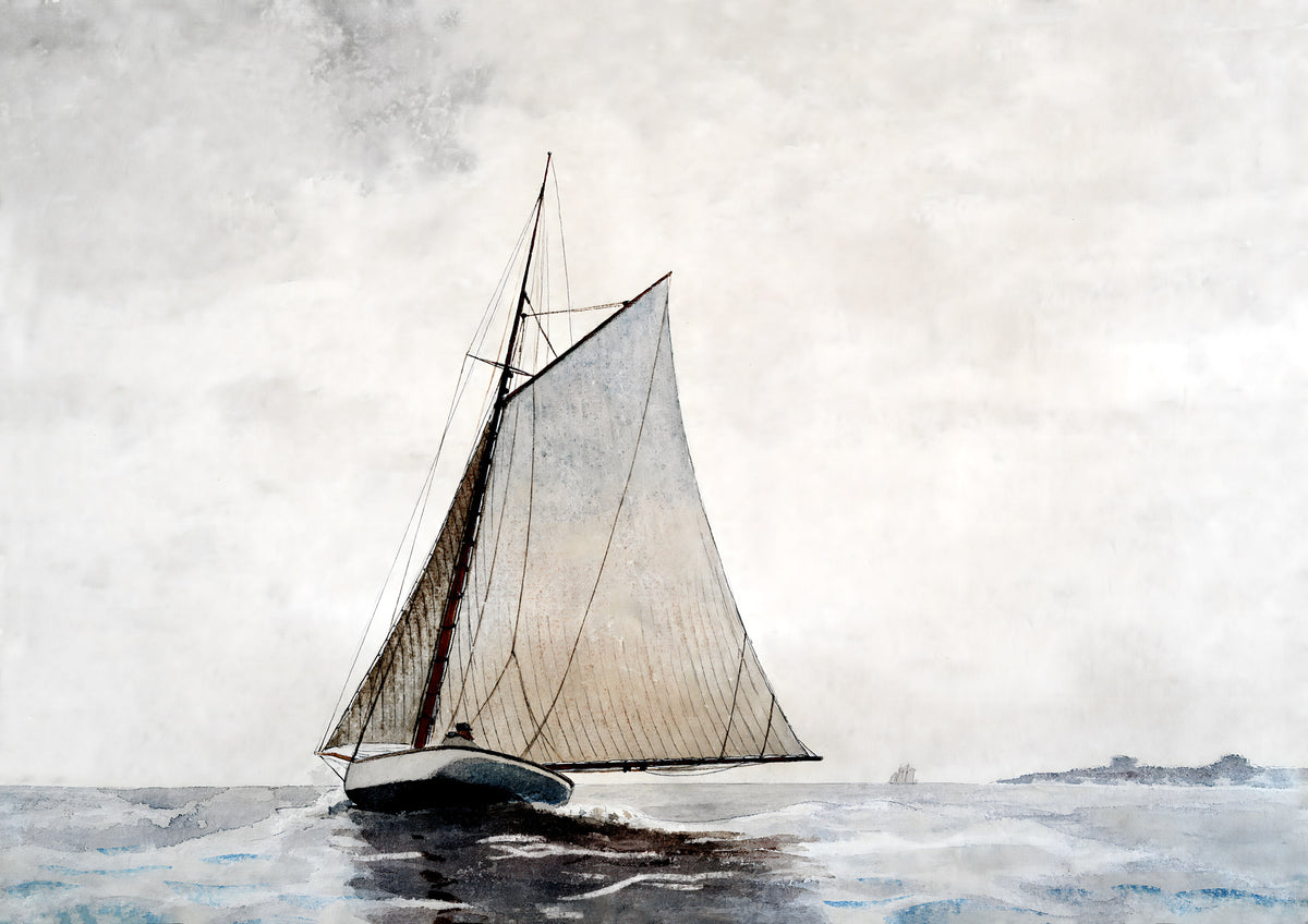 Sailing Off Gloucester by Winslow Homer — Framed Giclee Canvas Print | Canvas Classics